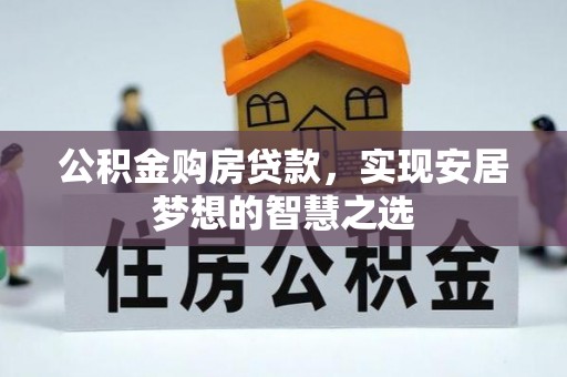 大肚公积金购房贷款，实现安居梦想的智慧之选