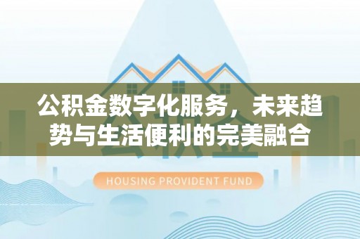 大肚公积金数字化服务，未来趋势与生活便利的完美融合