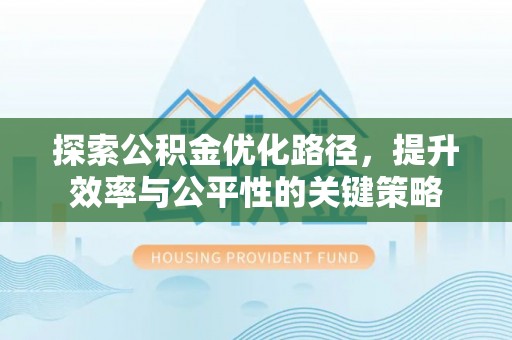 大肚探索公积金优化路径，提升效率与公平性的关键策略
