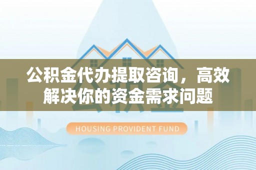 大肚公积金代办提取咨询，高效解决你的资金需求问题