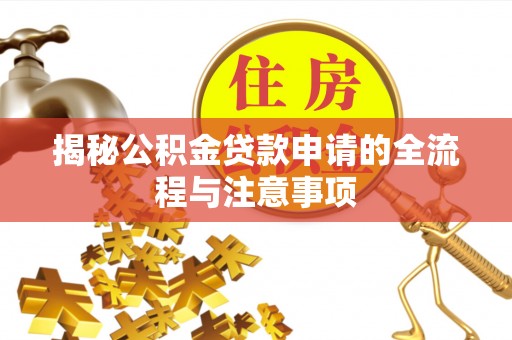 大肚揭秘公积金贷款申请的全流程与注意事项