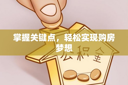 大肚掌握关键点，轻松实现购房梦想