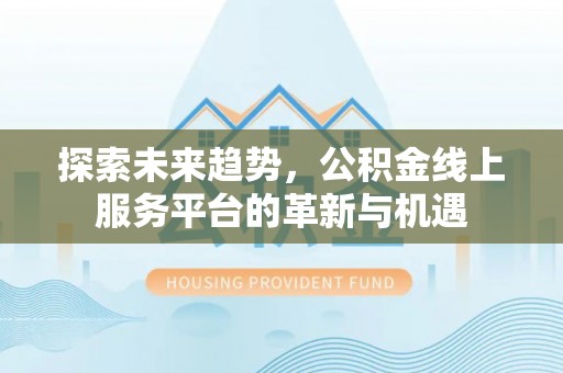 大肚探索未来趋势，公积金线上服务平台的革新与机遇