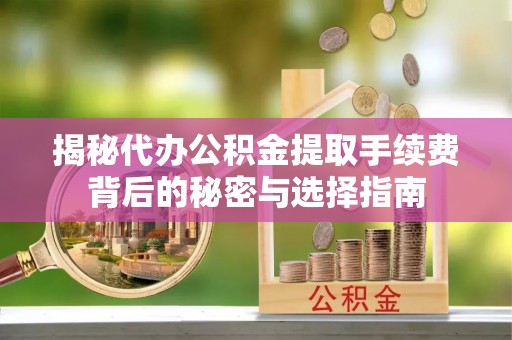 大肚揭秘代办公积金提取手续费背后的秘密与选择指南