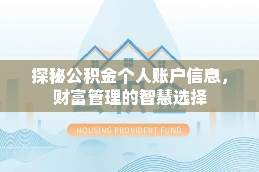 大肚探秘公积金个人账户信息，财富管理的智慧选择